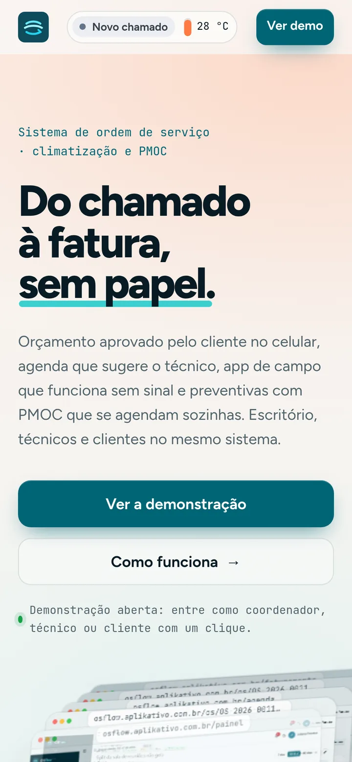 O mesmo site do OSflow no celular